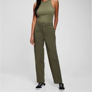 GAP Women’s Army Jacket Green Straight‎ Up Khaki Pants Size 6